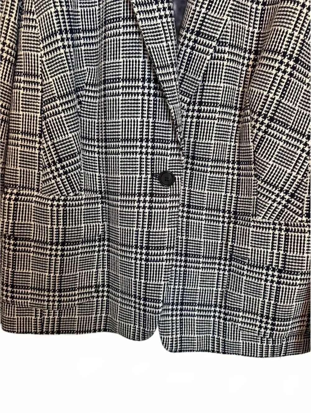 Jones New York Blazer Jacket Size 18W Black White Preppy City Chic Classic Work